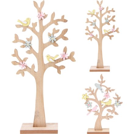 Resti fa dekor színes virágokkal 27cm